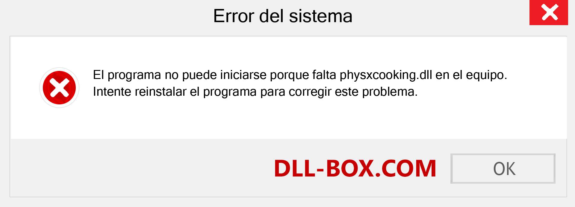 ¿Falta el archivo physxcooking.dll ?. Descargar para Windows 7, 8, 10 - Corregir physxcooking dll Missing Error en Windows, fotos, imágenes